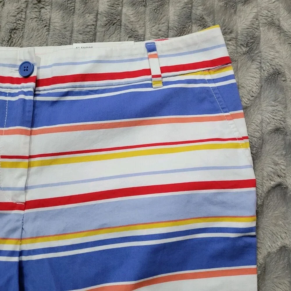 Loft Womens Size 14 Blue White Red Striped Mid Rise 6
